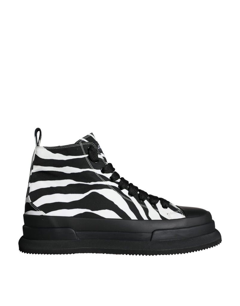 Nero Bianco Zebra High Top Uomo Scarpe Sneaker