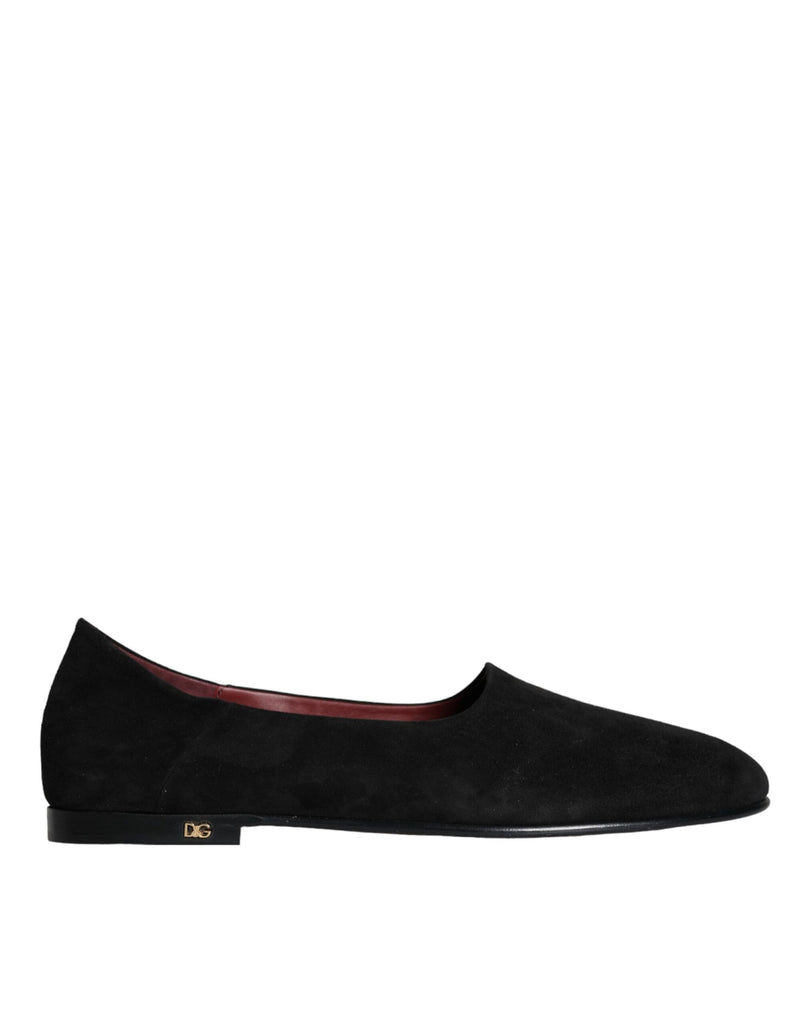 Mocassini in pelle scamosciata nera Scarpe formali slip on