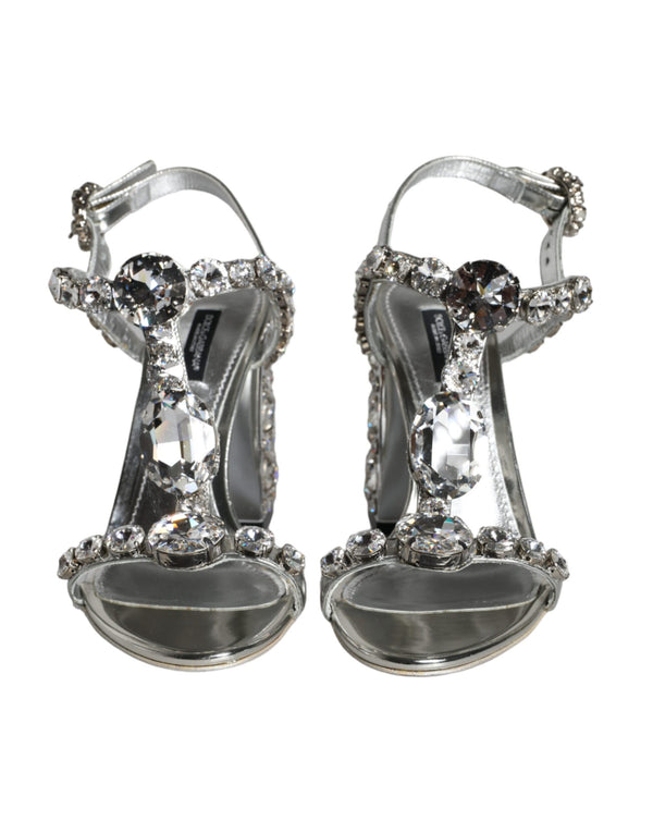 Silver Crystals High Heels Sandals Shoes