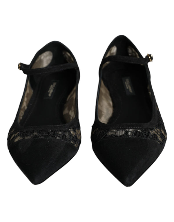 Nero Taormina Pizzo Bellucci Flats Scarpe