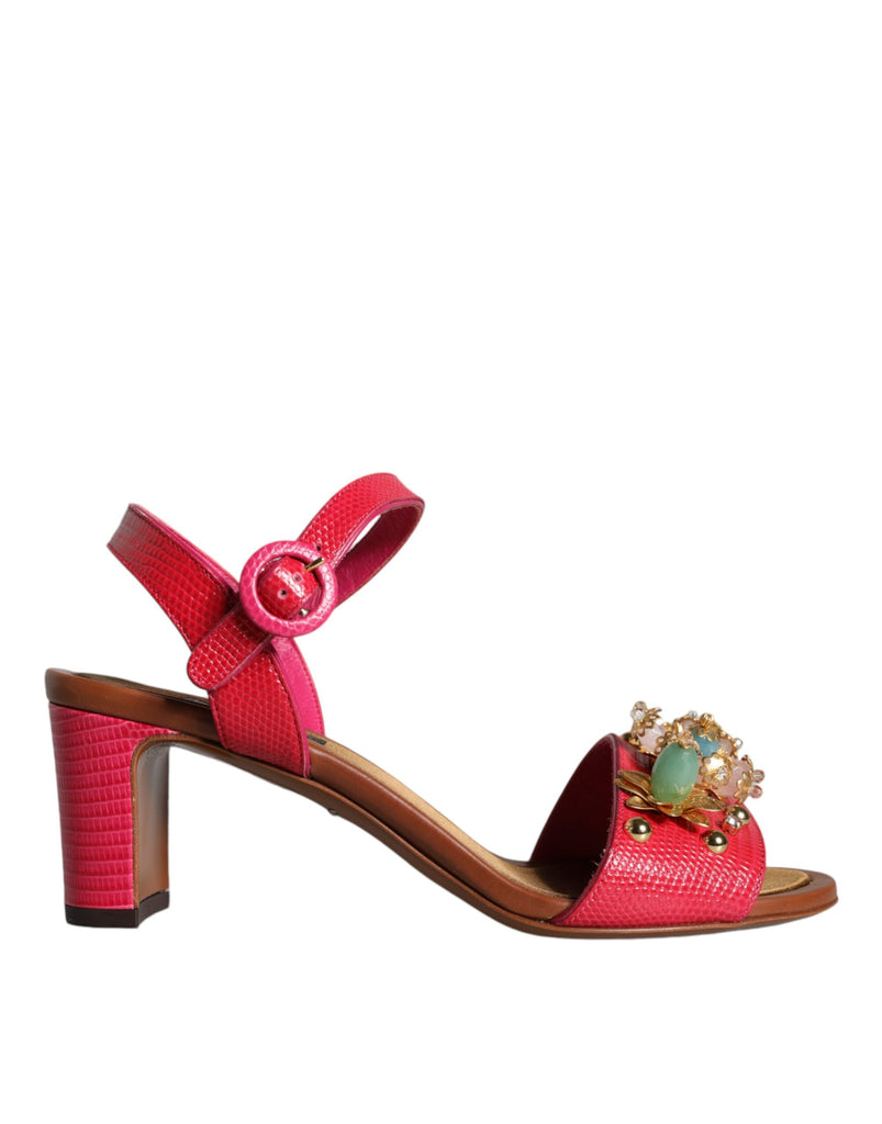 Sandali Keira in pelle fucsia impreziositi Scarpe