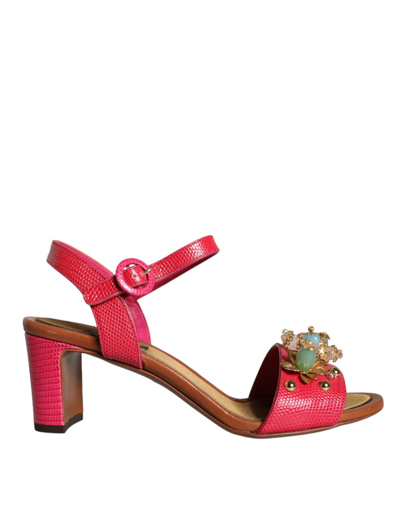 Sandali Keira in pelle fucsia impreziositi Scarpe