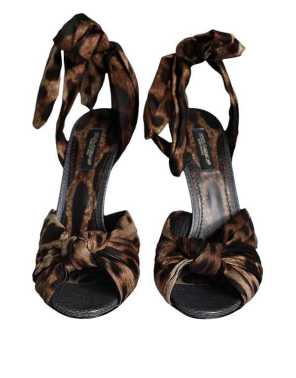 Marrone Leopardo Keira Tacchi Sandali Scarpe