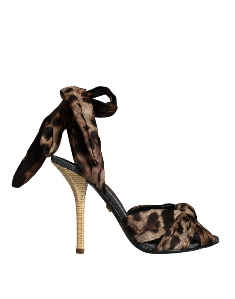 Marrone Leopardo Keira Tacchi Sandali Scarpe