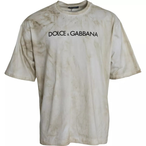 T-shirt girocollo in cotone con logo Off White