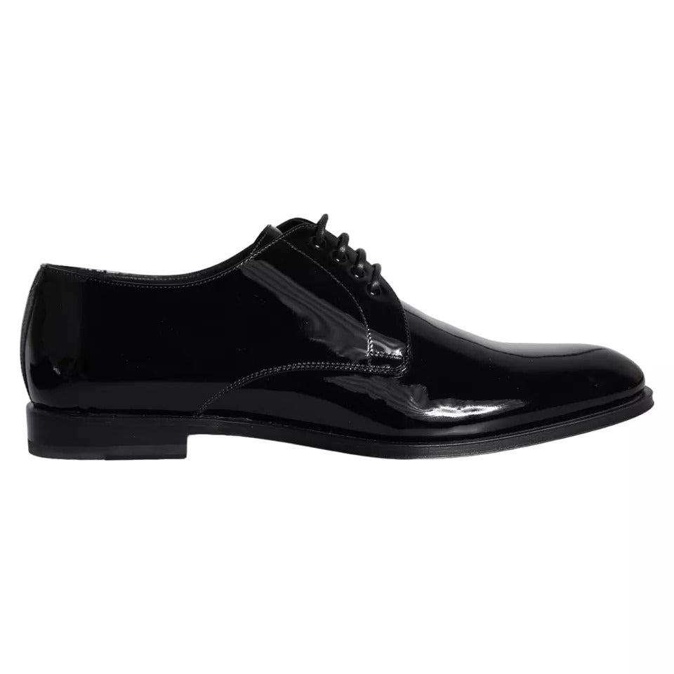 Black Patent Leather Derby Formal Dress Shoes