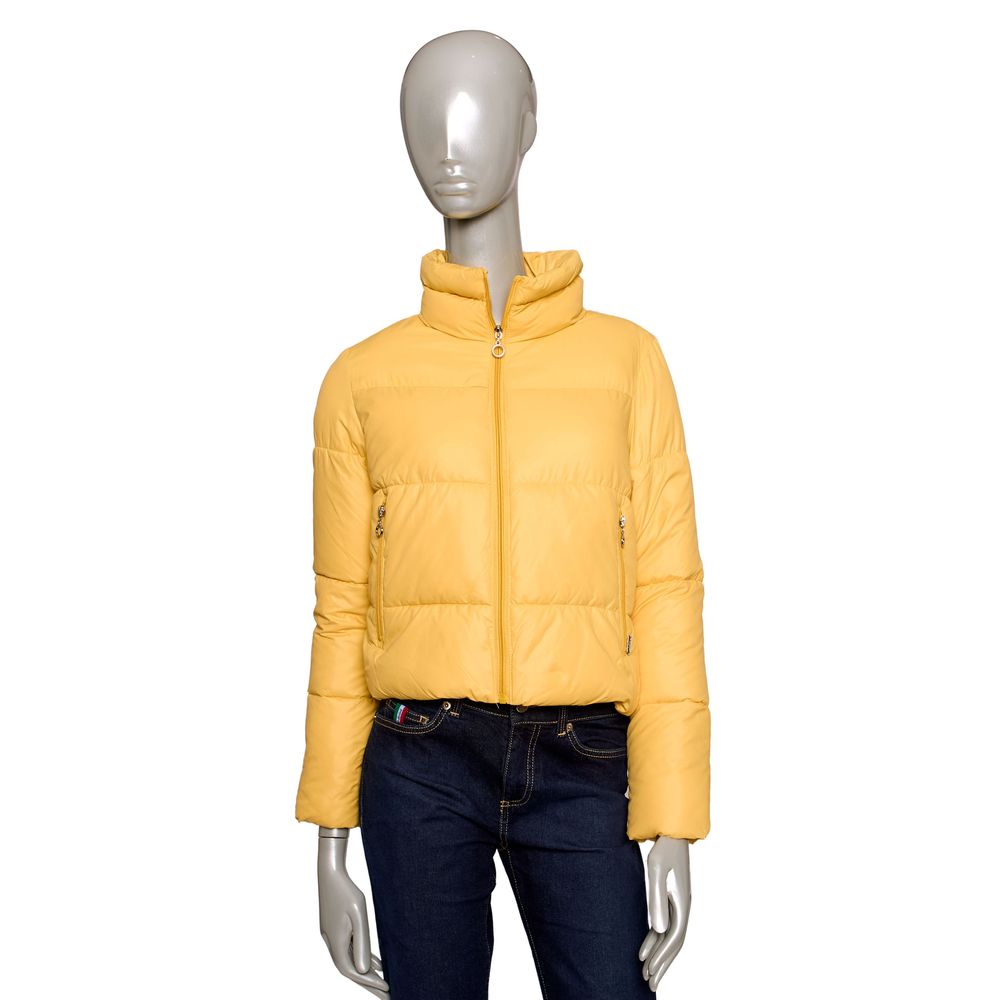 Yellow Polyester Women Jacket