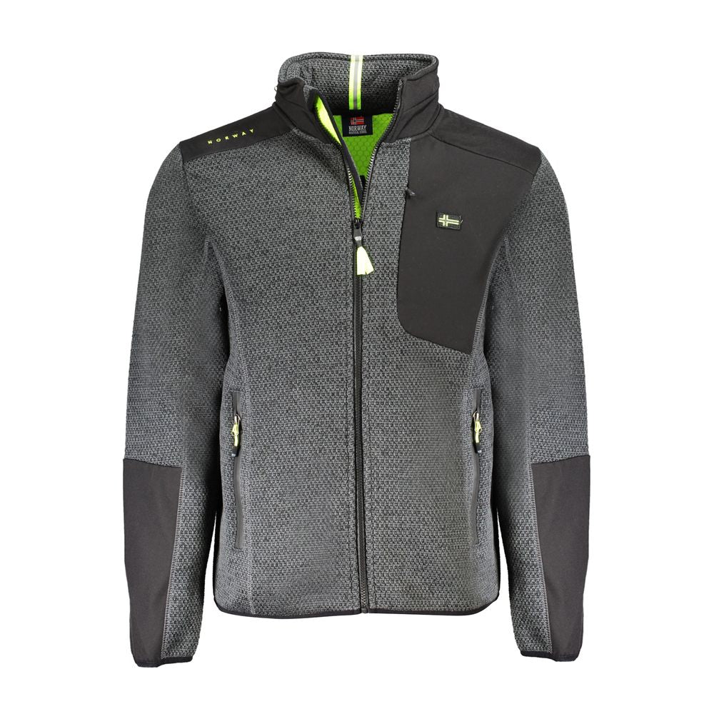 Gray Polyester Men Jacket