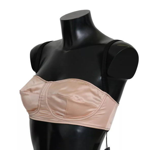 Reggiseno Balconcino Rosa con spalline nere