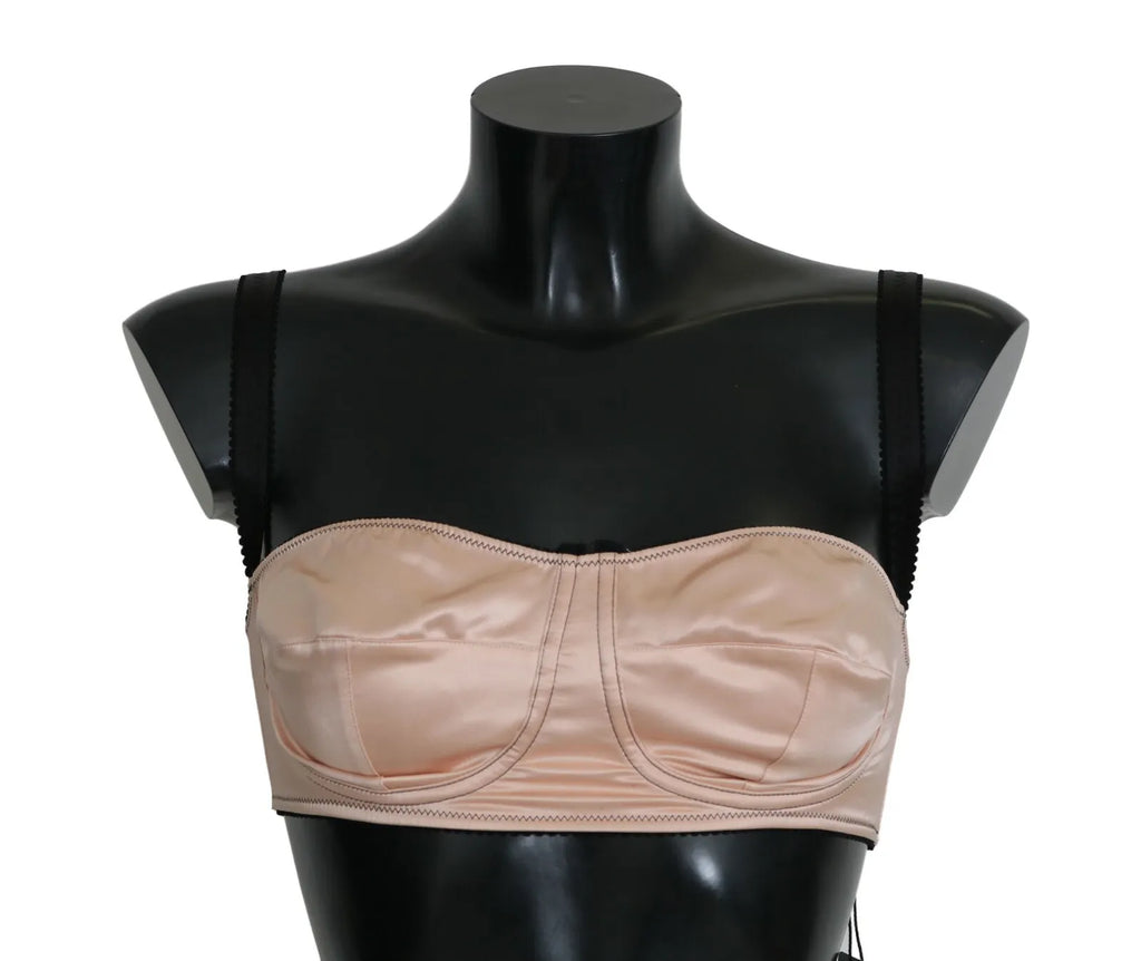 Reggiseno Balconcino Rosa con spalline nere