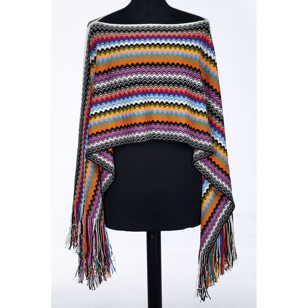 Poncho in lana multicolore