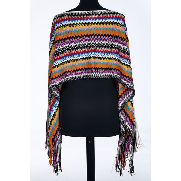 Poncho in lana multicolore