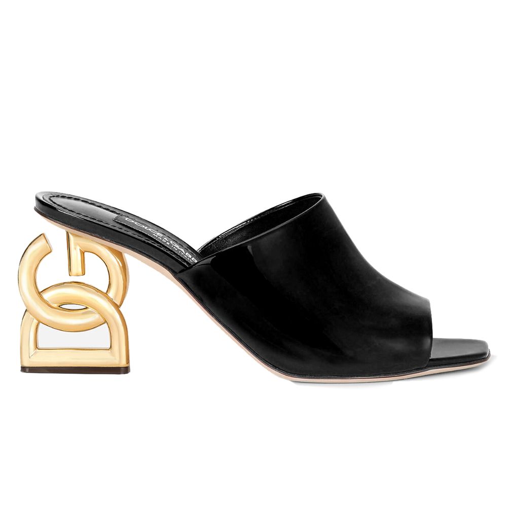 Sandalo in pelle nera Di Calfskin