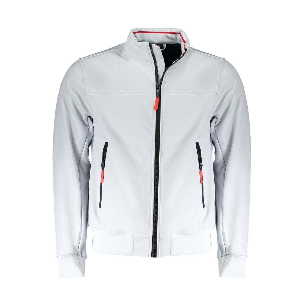 Gray Polyester Men Jacket