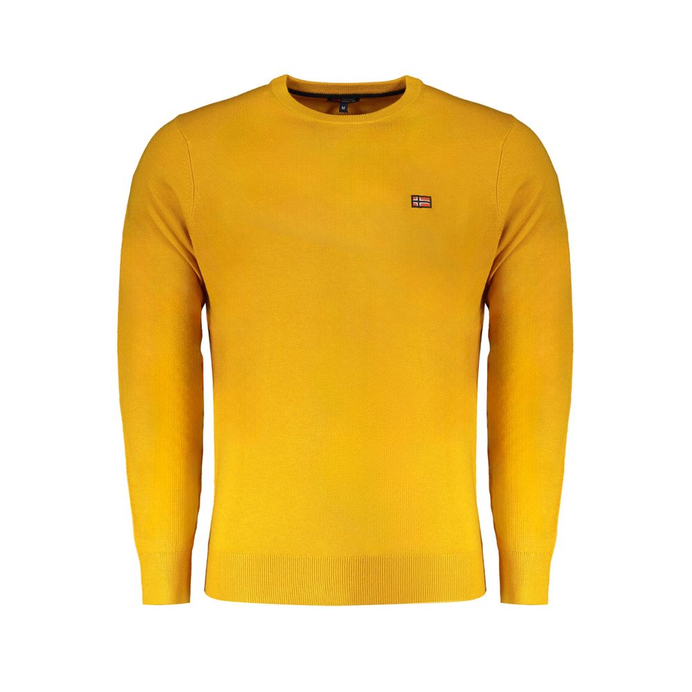 Yellow Wool Men Sweater