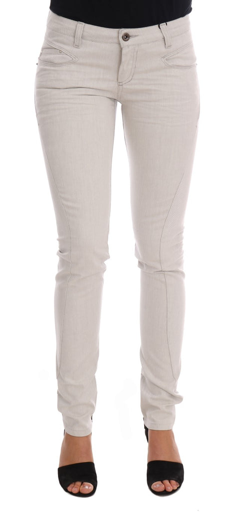 Chic White Slim-Fit Stretch Jeans