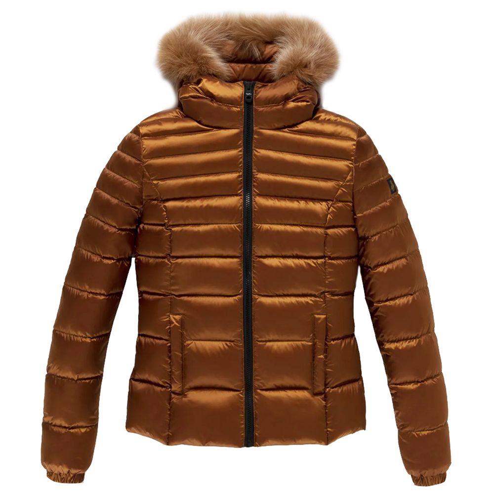 Brown Nylon Jackets & Coat