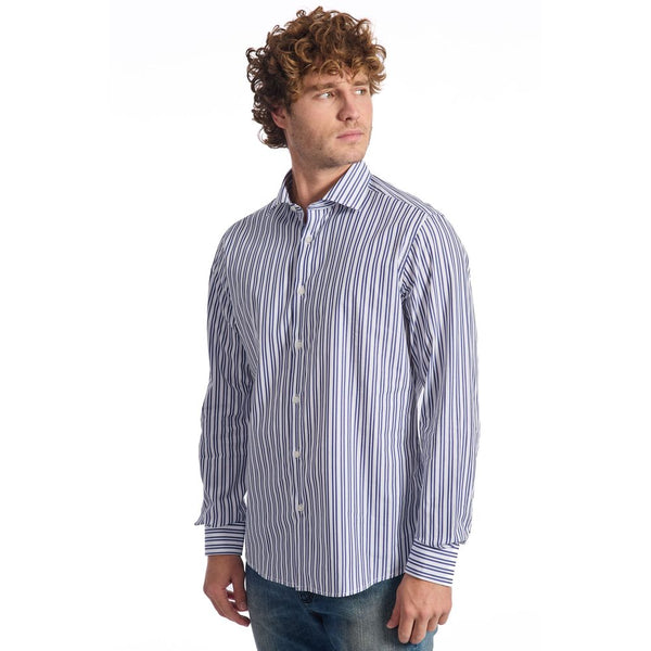 Camicia da uomo in cotone azzurro