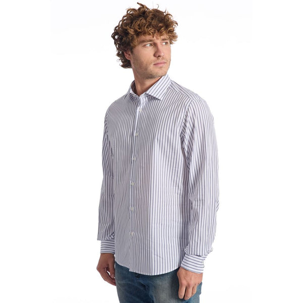 Camicia da uomo in cotone azzurro