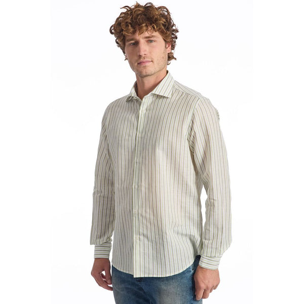 Camicia da uomo in cotone beige