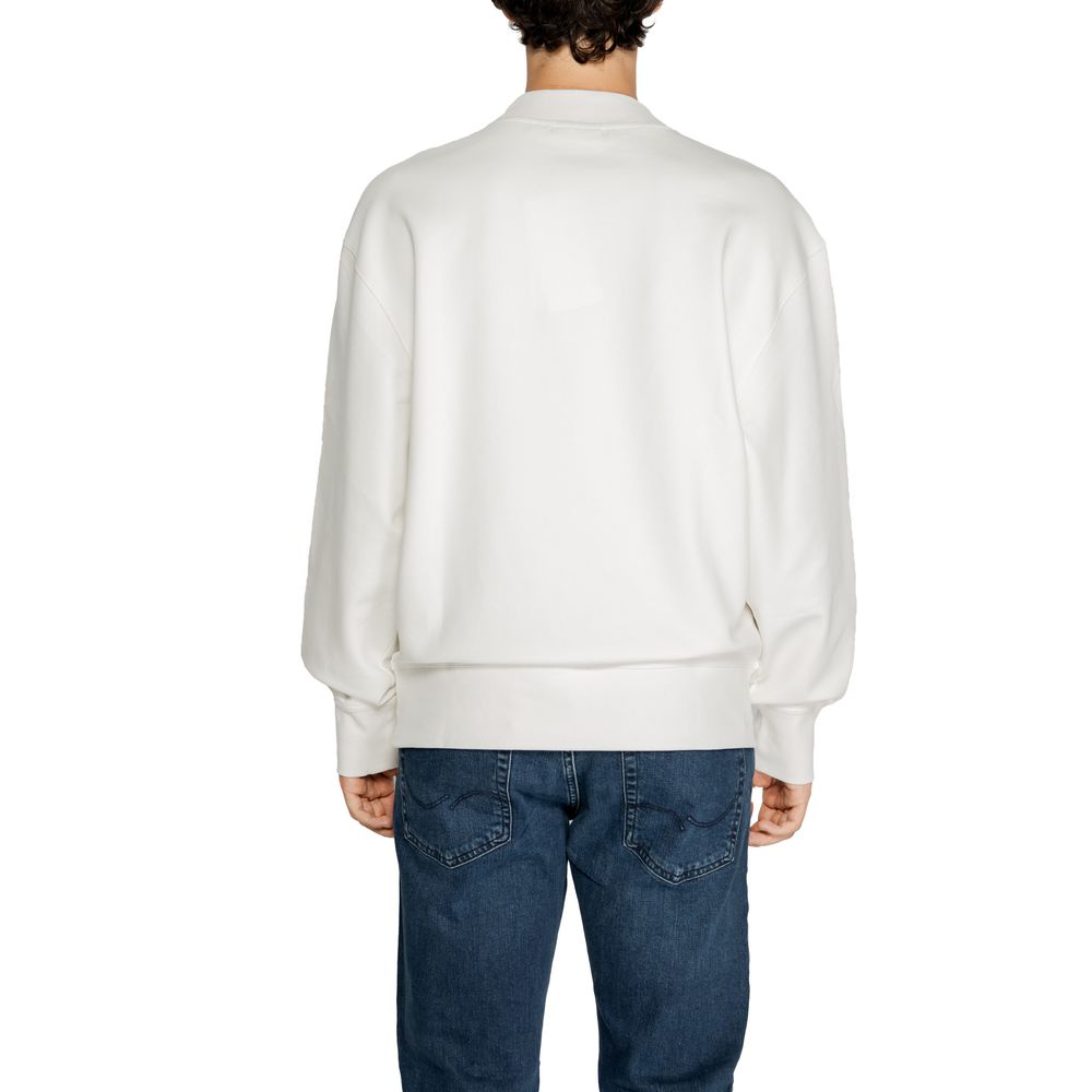Calvin Klein Jeans White Recycled Cotton Sweatshirt
