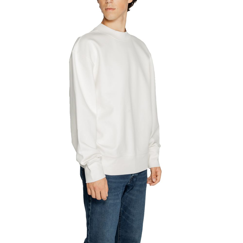 Calvin Klein Jeans White Recycled Cotton Sweatshirt