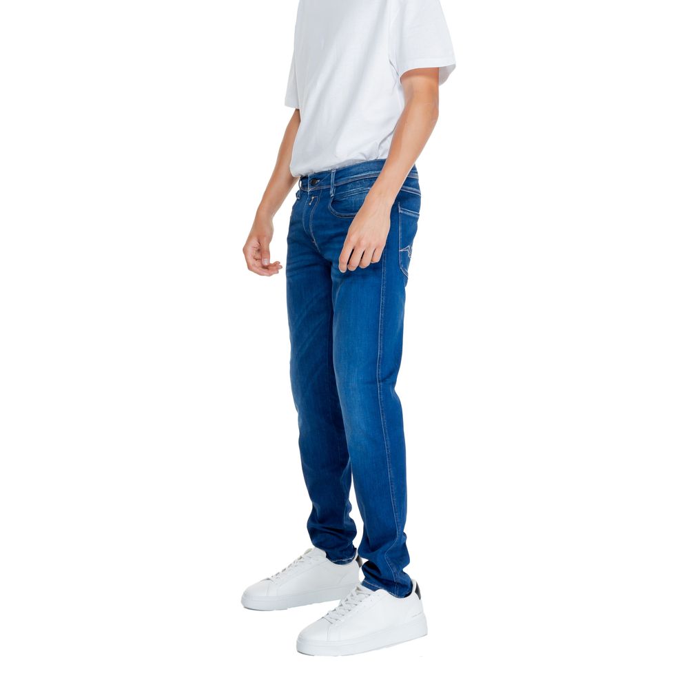 Replay Blue Cotton Relaxed Fit Jeans