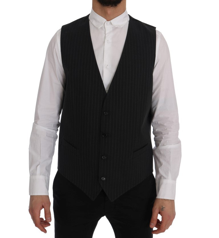 Gilet da uomo elegante a righe grigie