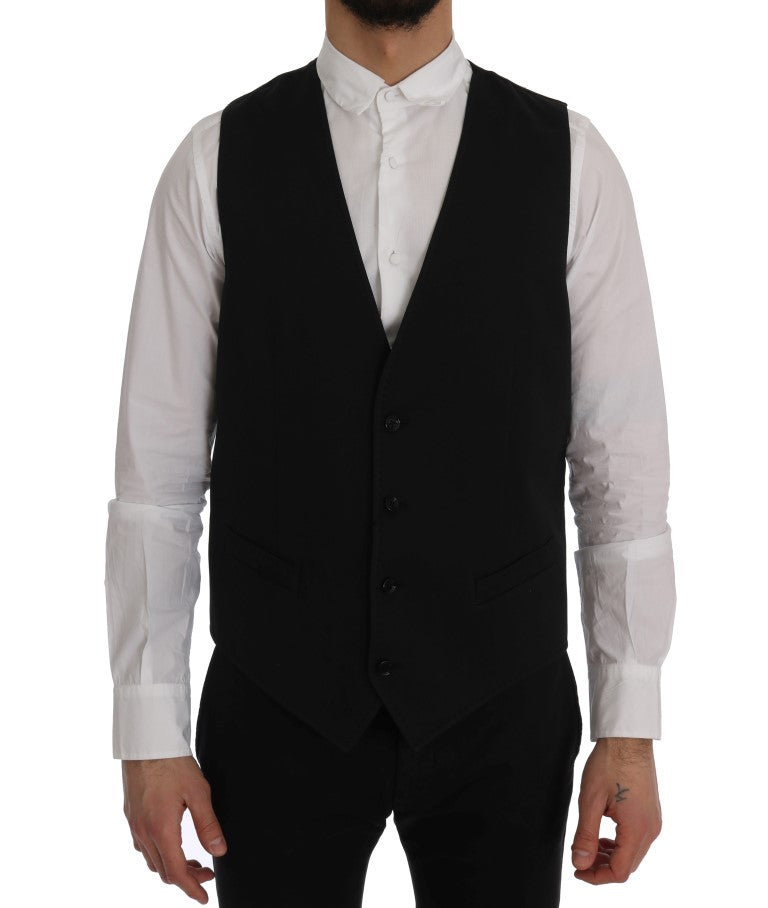 Gilet monopetto nero elegante