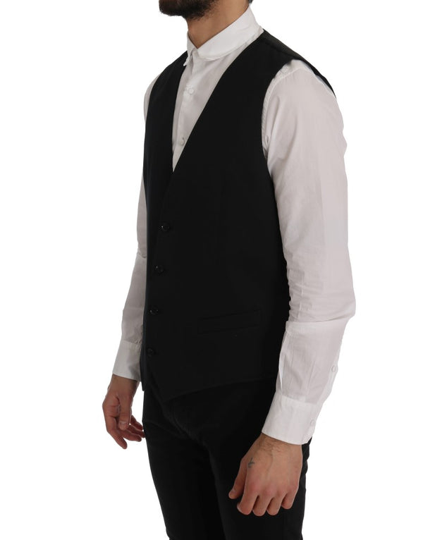 Gilet monopetto nero elegante