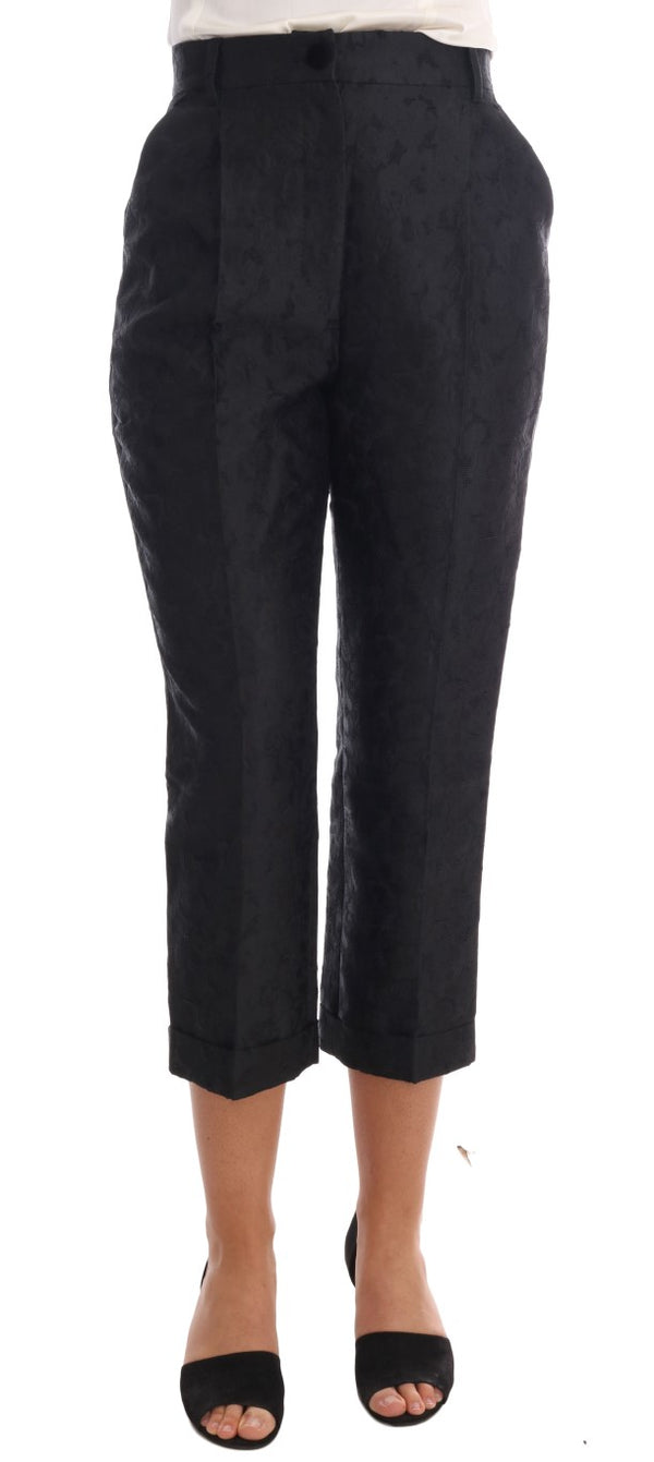 Elegant High Waist Capri Dress Pants