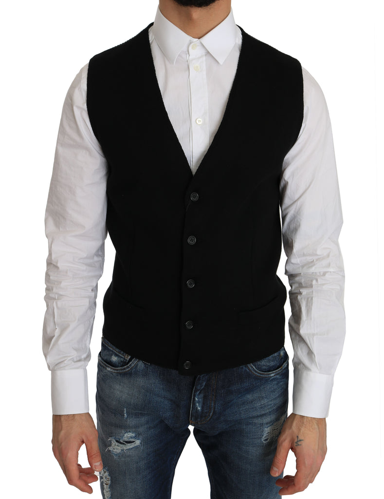 Gilet da cerimonia in cotone nero elegante