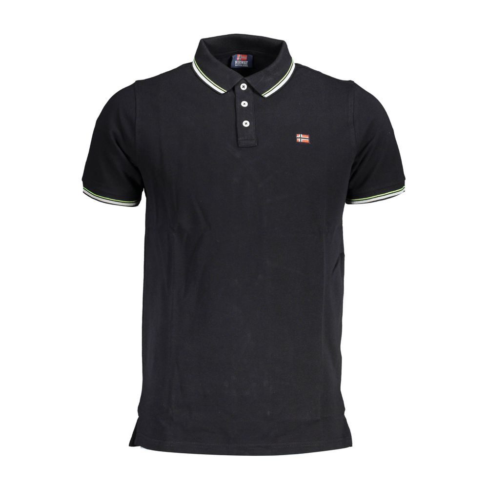 Polo da uomo in cotone nero