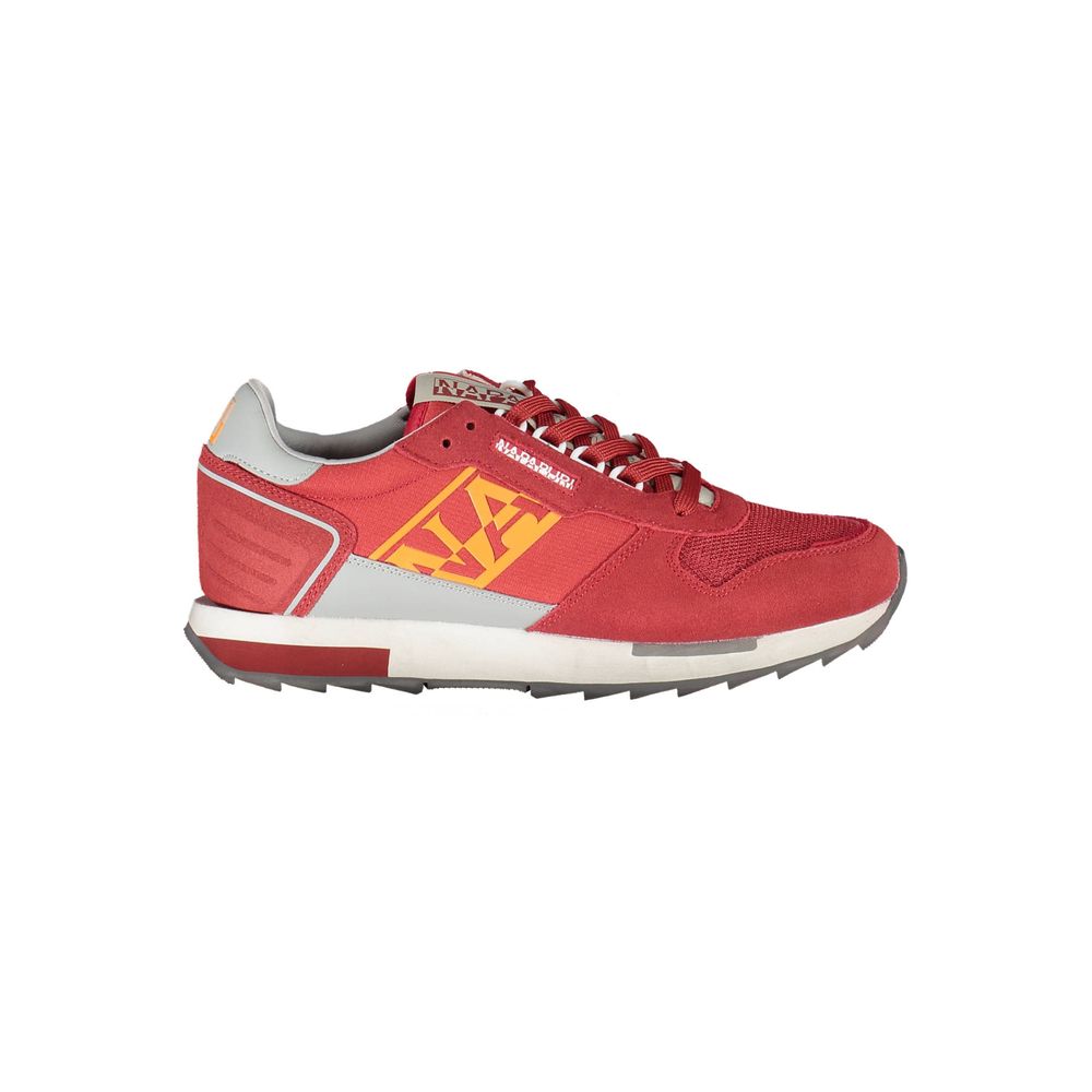 Red Polyester Men Sneaker