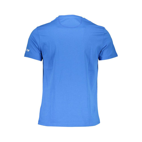 Blue Cotton Men T-Shirt