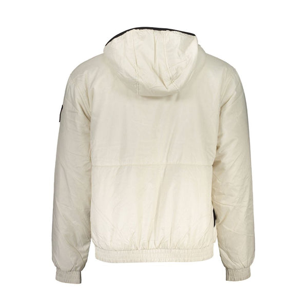 Beige Polyester Men Jacket