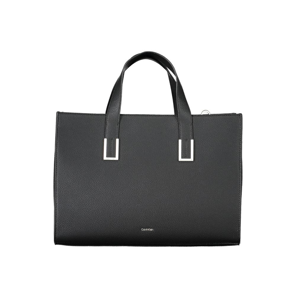 Black Polyester Women Handbag