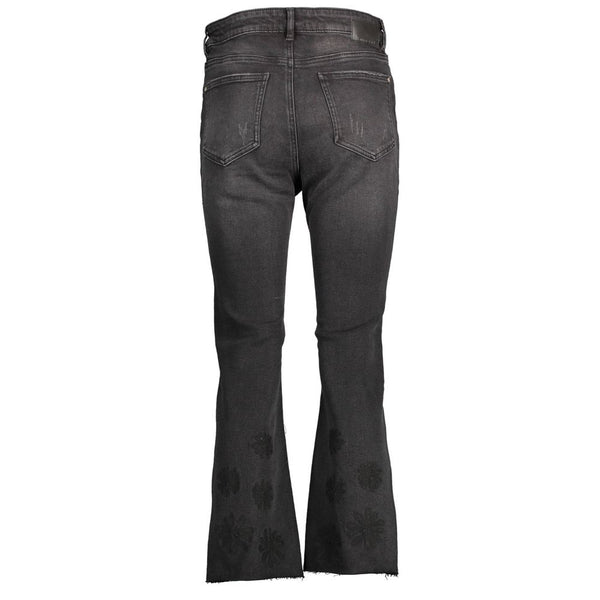 Jeans da donna in cotone nero