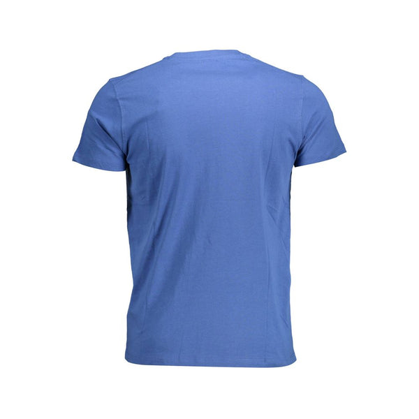 Blue Cotton Men T-Shirt