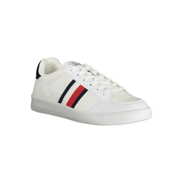 Sneaker uomo in poliestere bianco