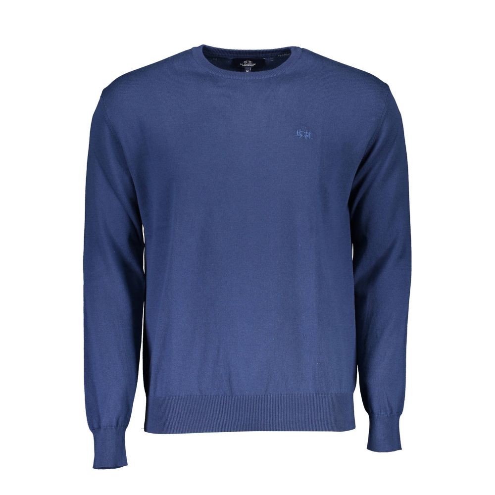 Blue Cotton Men Sweater