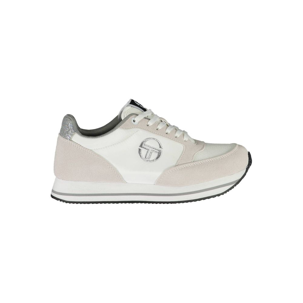 White Polyester Women Sneaker