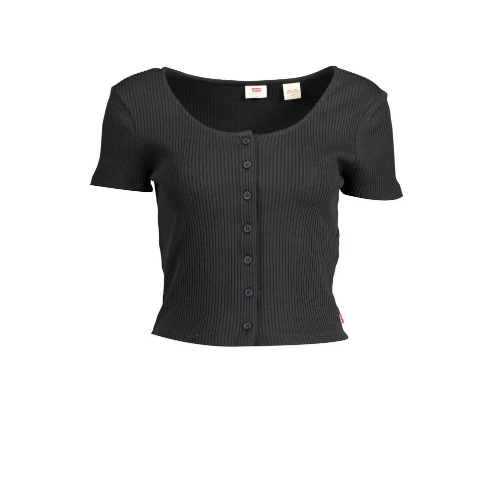 Top donna in cotone nero