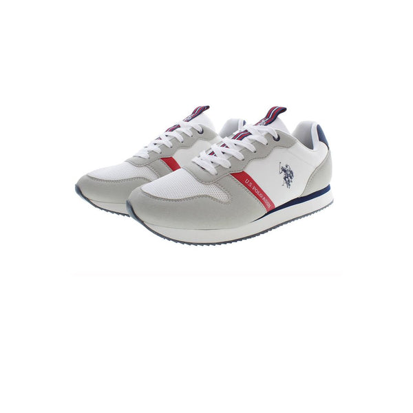 White Polyester Mens Sneaker