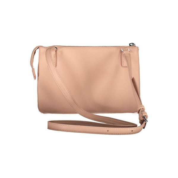 Pink Polyester Women Handbag