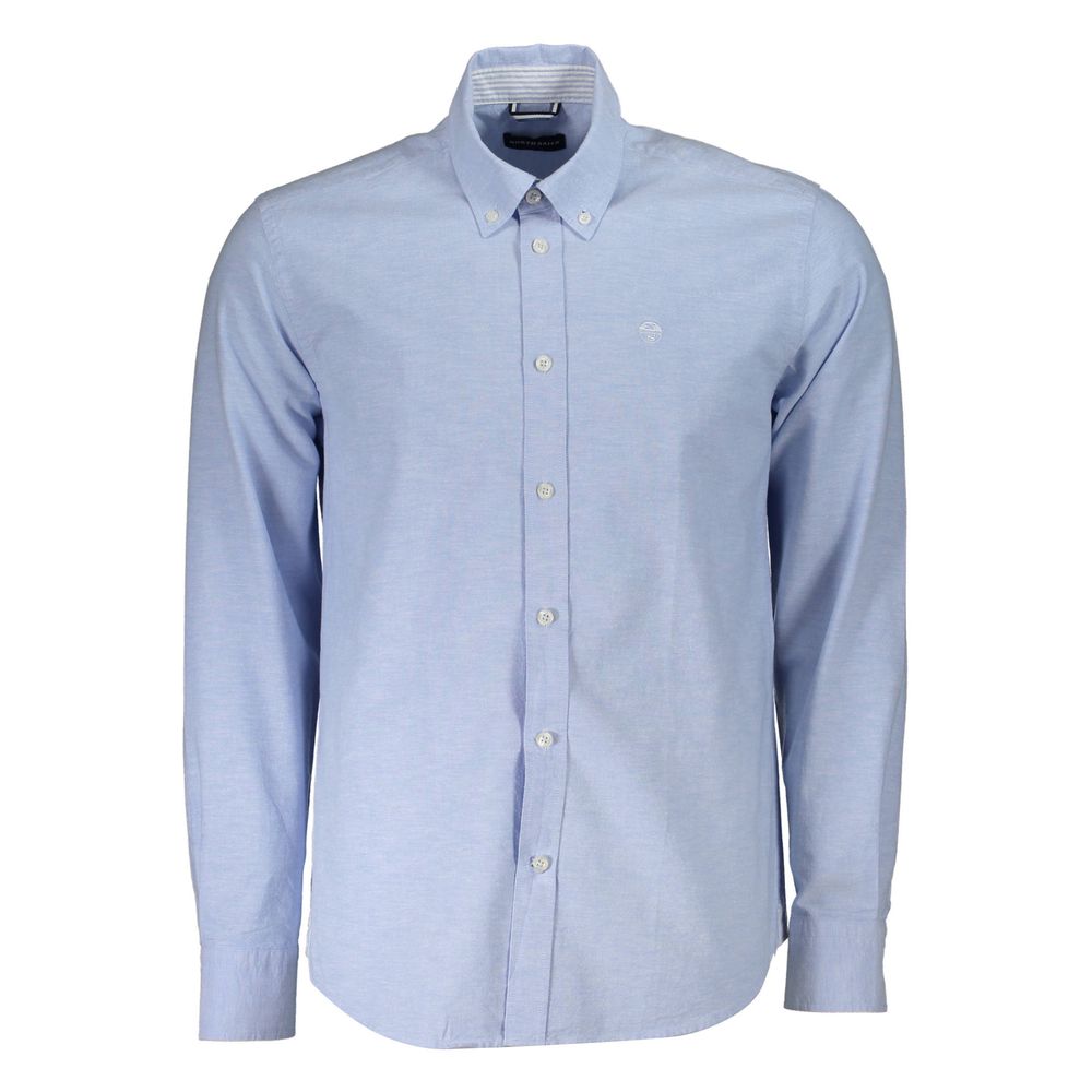 Camicia da uomo in cotone azzurro