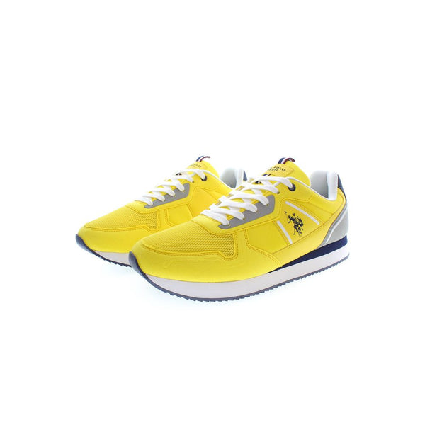 Sneaker uomo in poliestere giallo