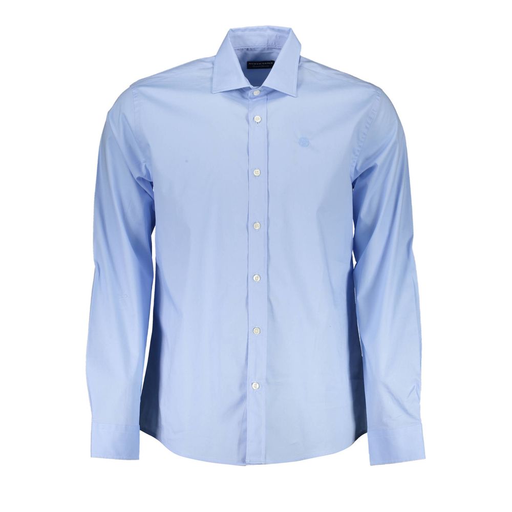 Camicia da uomo in cotone azzurro