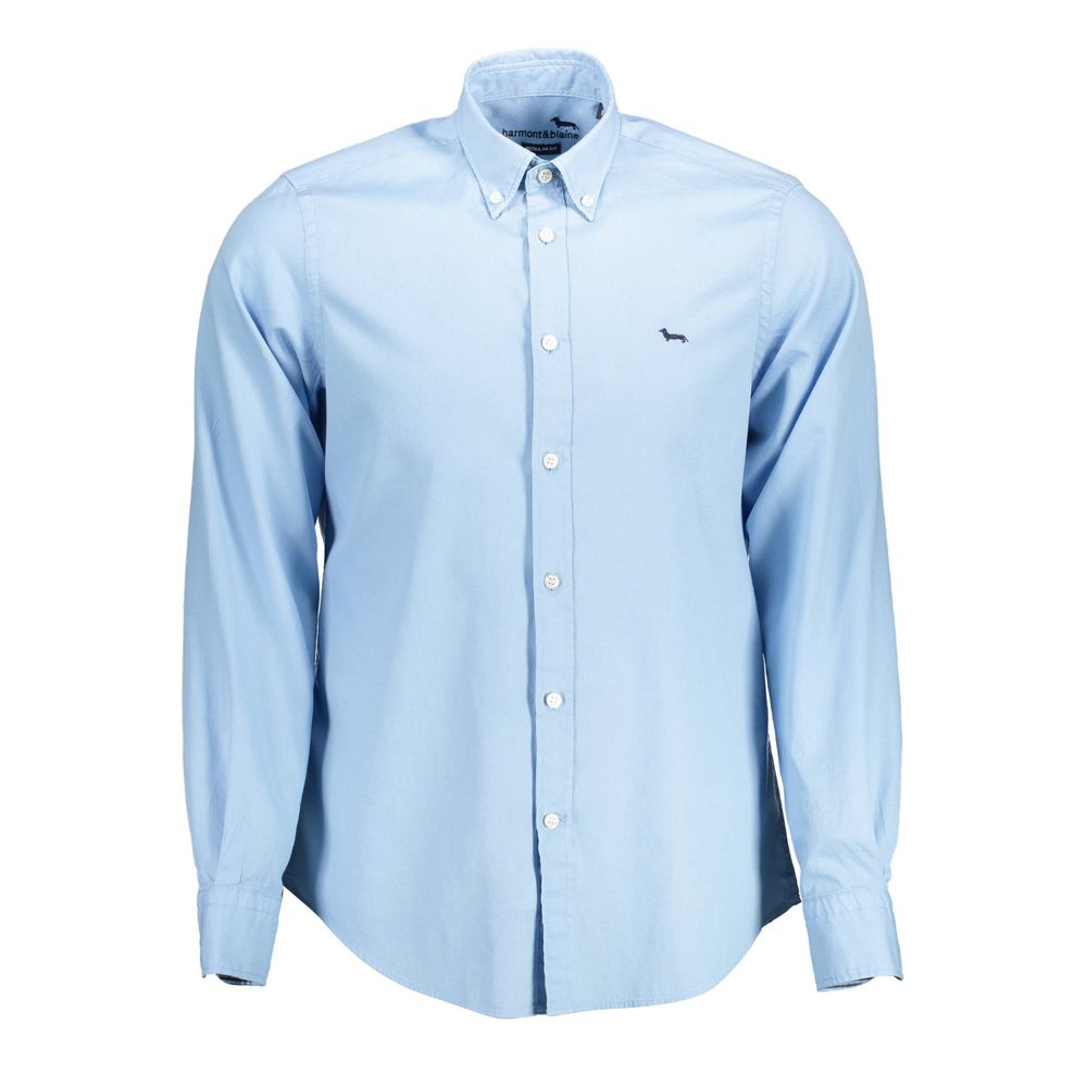 Camicia da uomo in cotone azzurro