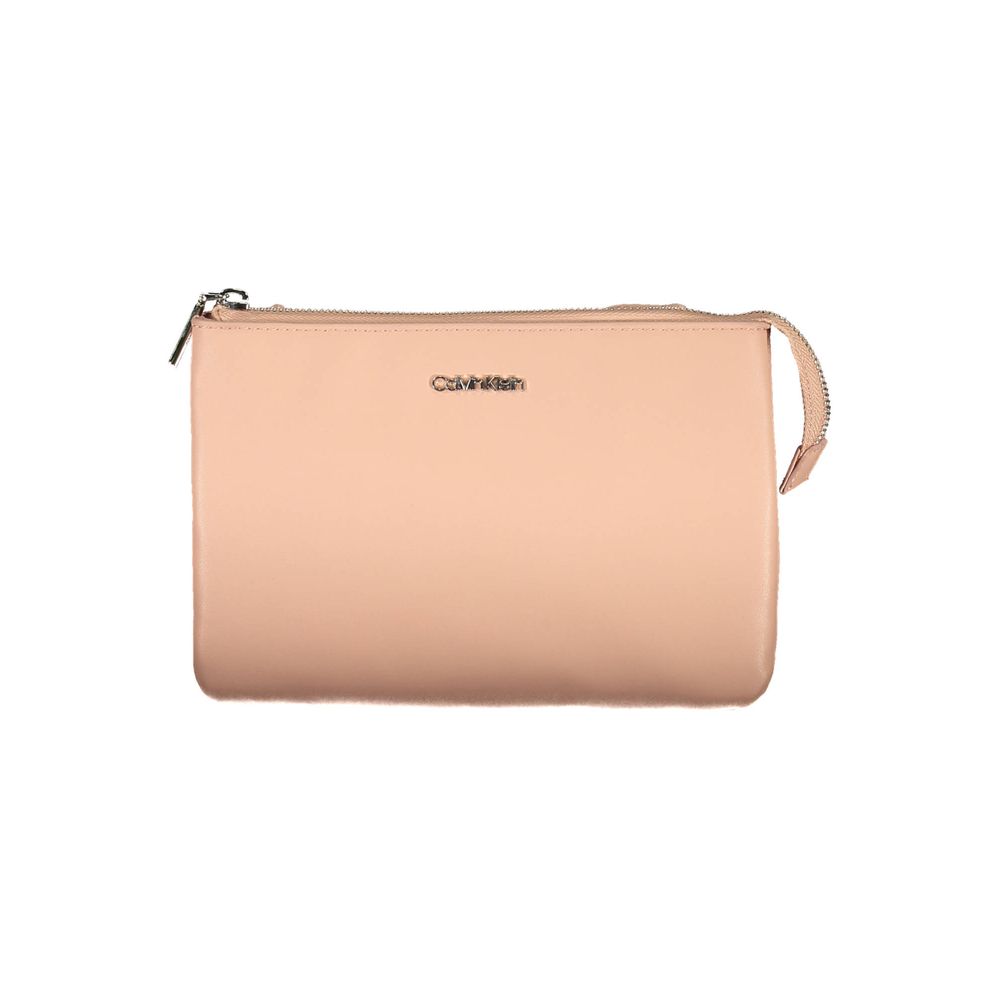 Pink Polyester Women Handbag